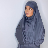 Robe de prière hijab intégré grise