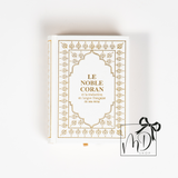 Noble Coran blanc et doré (Arabe & français)